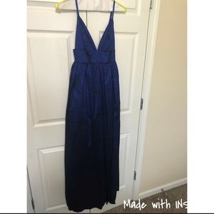 Blue Spaghetti Strap Gown